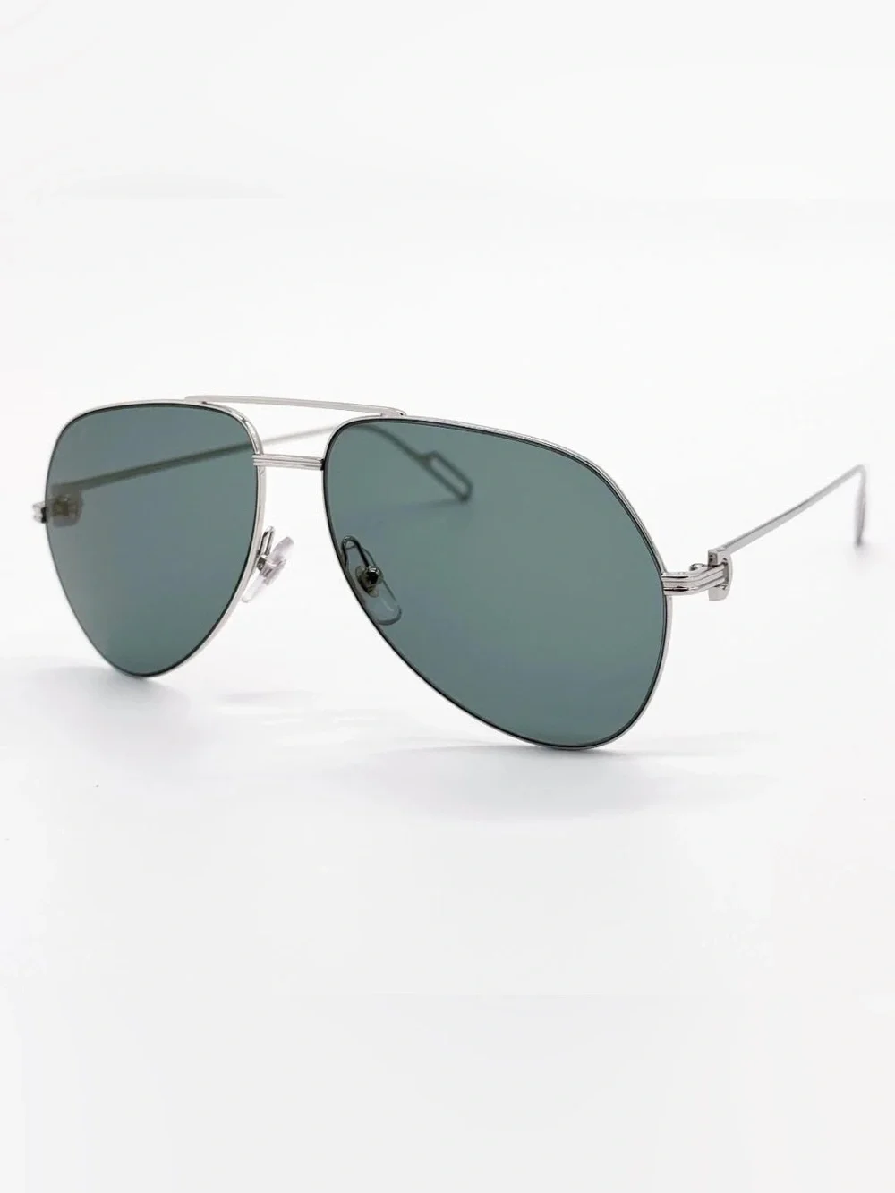 🔥🔥100%Authentic Cartier Sunglasses Unisex Silver Green Aviator/Cartier full set🔥